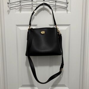 Coach Black Leather Shoulder Bag with alternative long/cross-body strap